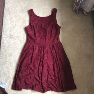 Burgundy homecoming dress.